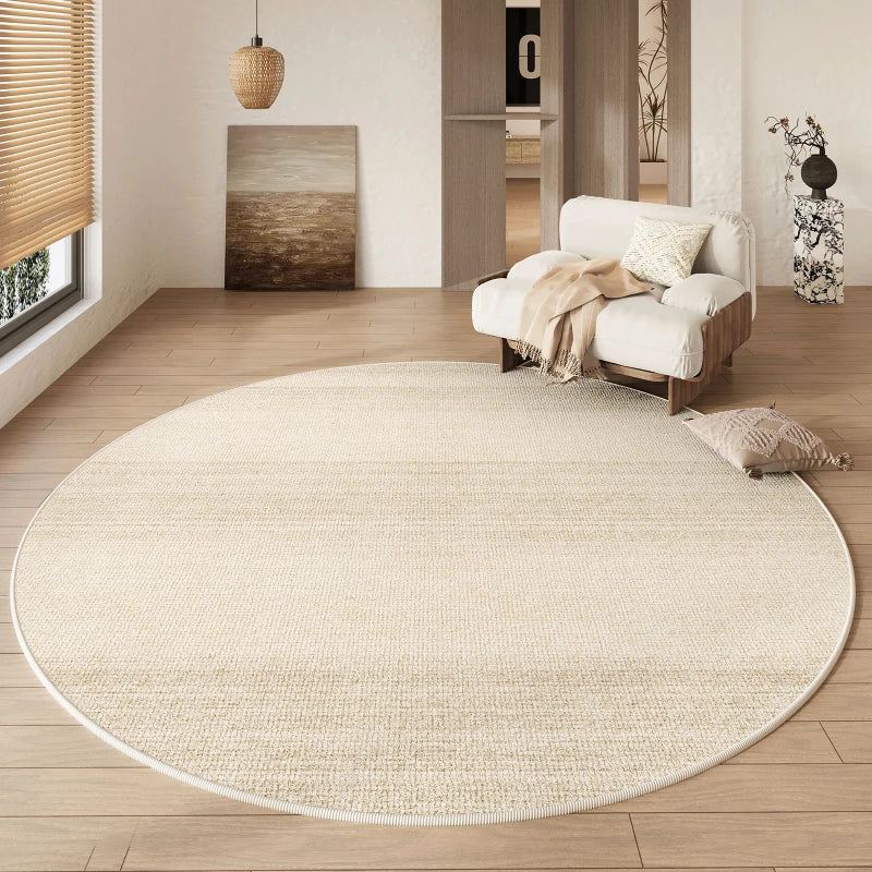 Round Rug Cream Wabi Sabi Luxury Non Slip Waterproof - Tophatter Daily Deals