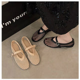 Breathable Women Mesh Ballet Flats - Strappy Round Toe - Tophatter Daily Deals