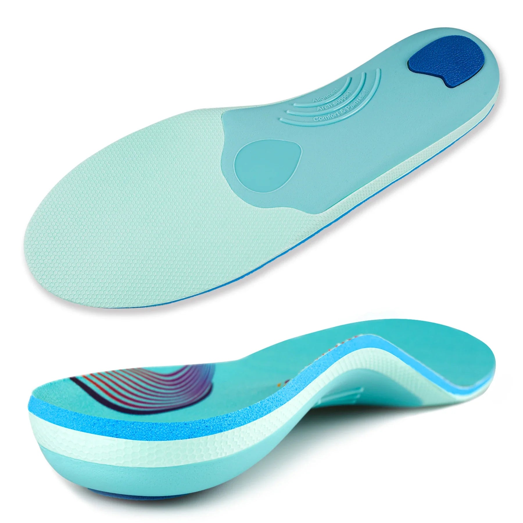 Plantar Fasciitis Insoles High Arch Orthotic Shoe Inserts Plantar Fascia Insole 227-upgrade green - Tophatter Daily Deals
