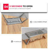 Folding Charcoal Grill Stove Silver Camp Cooking - Tophatter Daily Deals