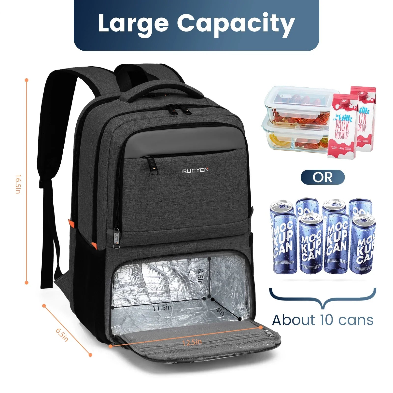 Waterproof Insulated Cooler Backpack Black Backpacks - Tophatter Daily Deals