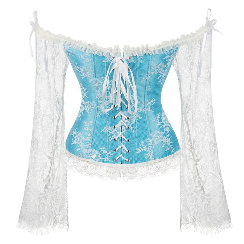 Supportive Women's Corset Top - Off Shoulder, Lace Satin - Tophatter Daily Deals