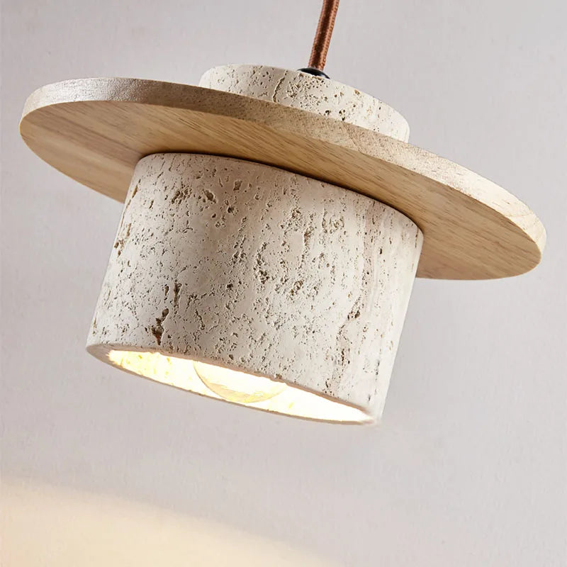 Japandi Wabi Sabi Stone Pendant Light Rustic Bedroom Cafe Lamp - Tophatter Daily Deals