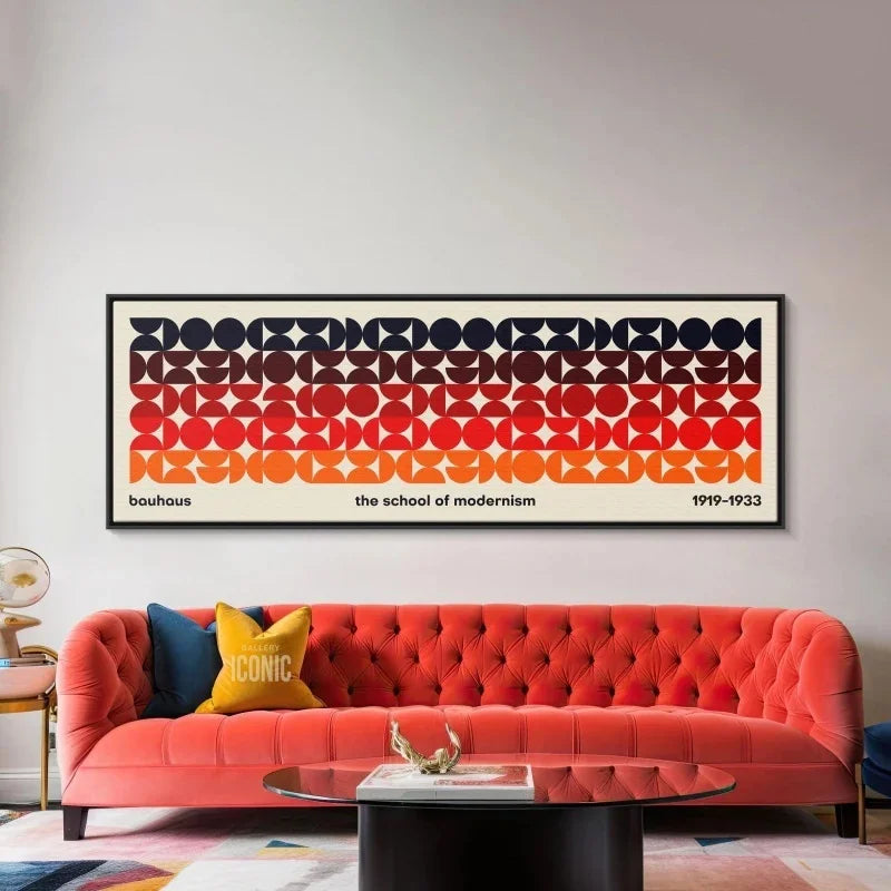 Mid Century Modern Panoramic Canvas Print Bauhaus Unframed - Tophatter Daily Deals
