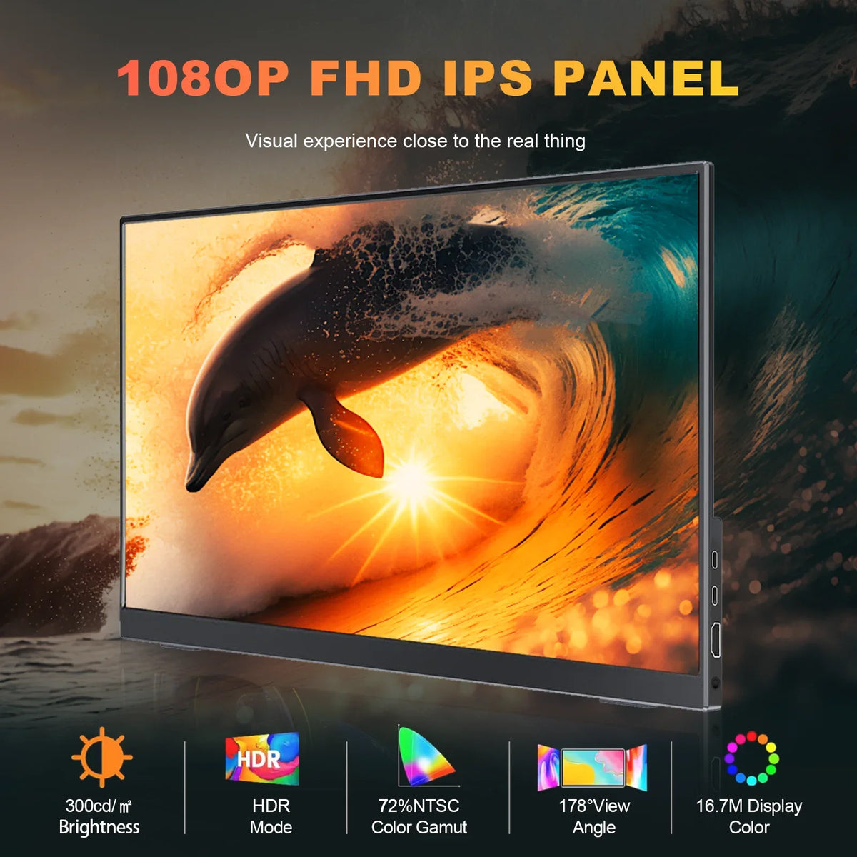 Portable 15.6 Inch FHD IPS Gaming Monitor 3ms Speaker - Tophatter Daily Deals