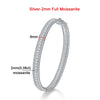 Moissanite 2mm Bracelet 18K Gold Plated Tennis Bangle Silver-Moissanite - Tophatter Daily Deals