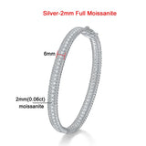 Moissanite 2mm Bracelet 18K Gold Plated Tennis Bangle Silver-Moissanite - Tophatter Daily Deals