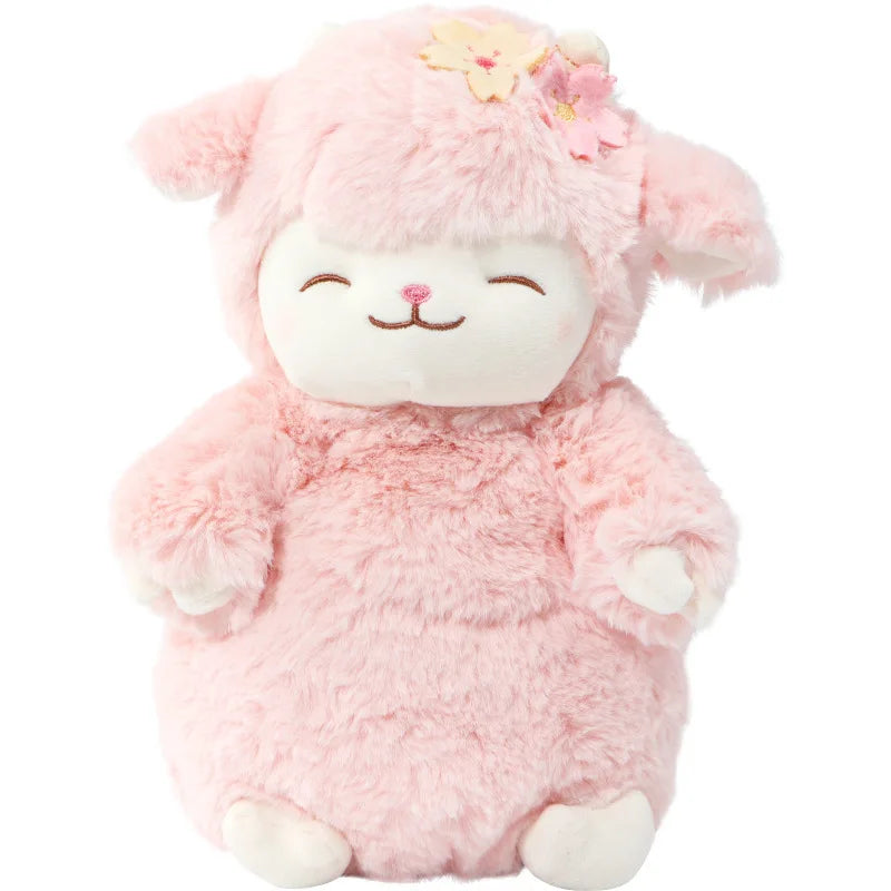 Lucky Boy Sunday Sleeping Sheep Lamb Plush Pink Animals - Tophatter Daily Deals