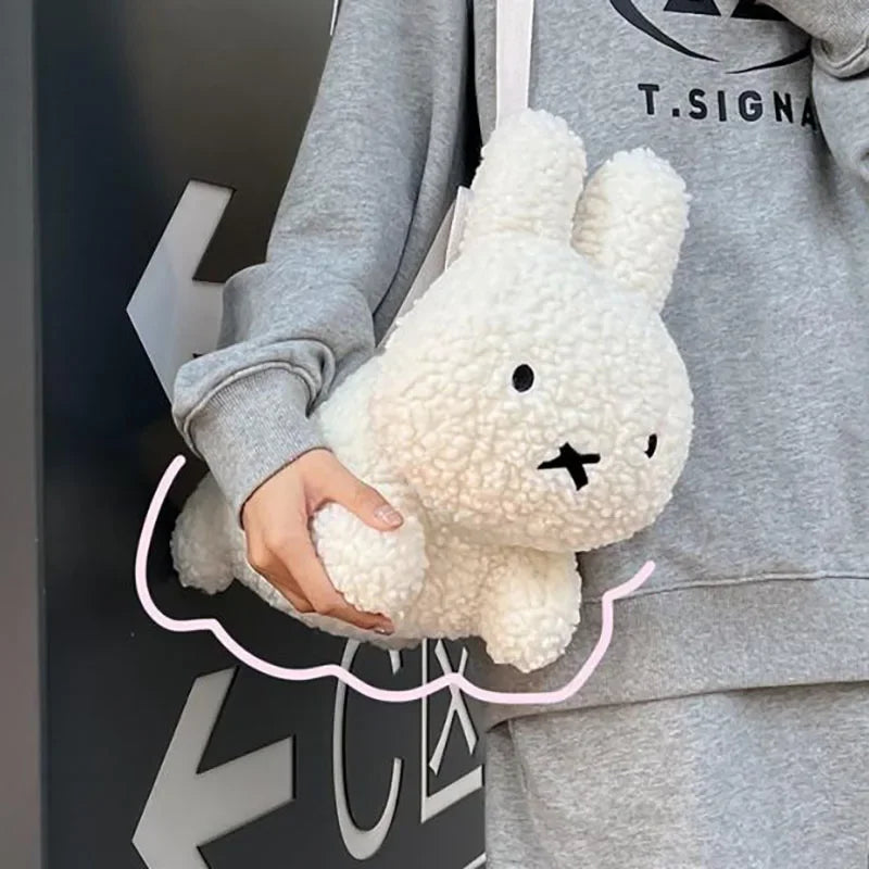 Miffy Fluffy Plush Shoulder Bag White Animals - Tophatter Daily Deals