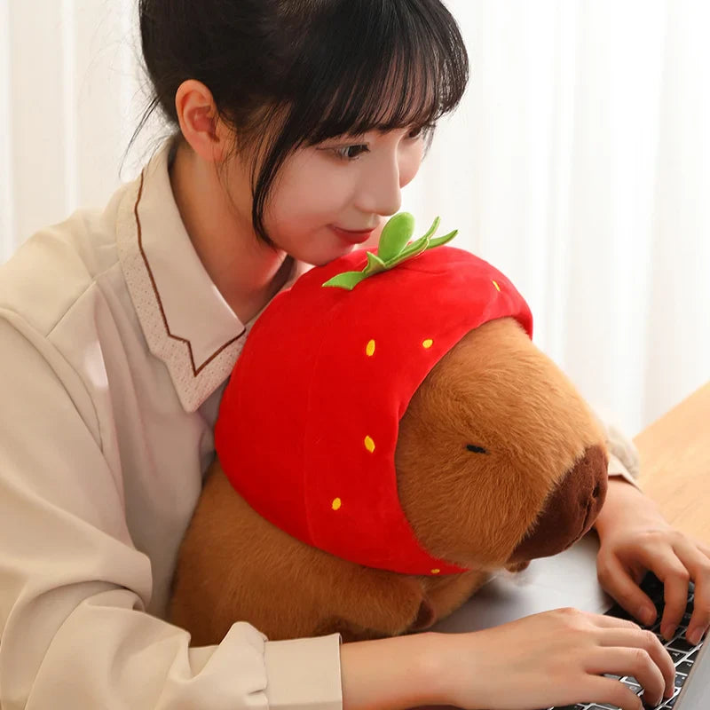 Kawaii Snack Attack: Hamburger Capybara Dog Pig Capibaras Pizza Bubble Tea Cushion Plush Animals - Tophatter Daily Deals