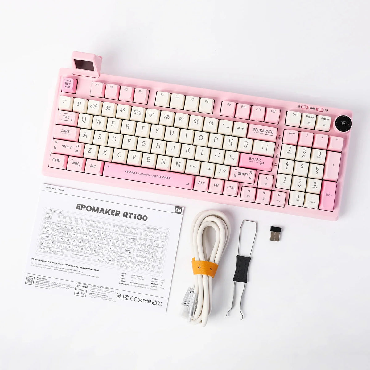 Mechanical Keyboard 97Key 95 Percent Gasket Mini Display - Tophatter Daily Deals
