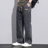 Stretchy Men Wide Leg Jeans - Drawstring Waist, Denim - Tophatter Daily Deals