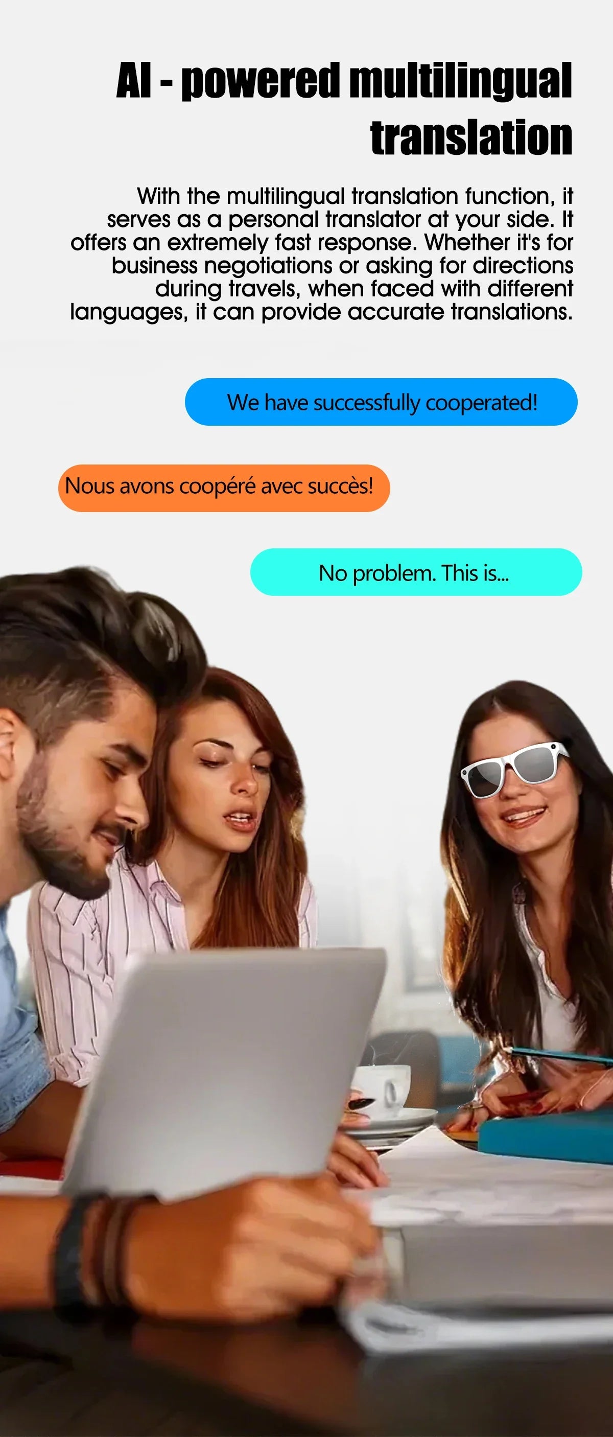 Smart AI Camera Glasses Bluetooth Call Voice Assistant - Tophatter Daily Deals