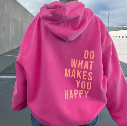 Oversized Women’s Hoodie - Back Print, Cotton, Everyday Pink - Tophatter Daily Deals