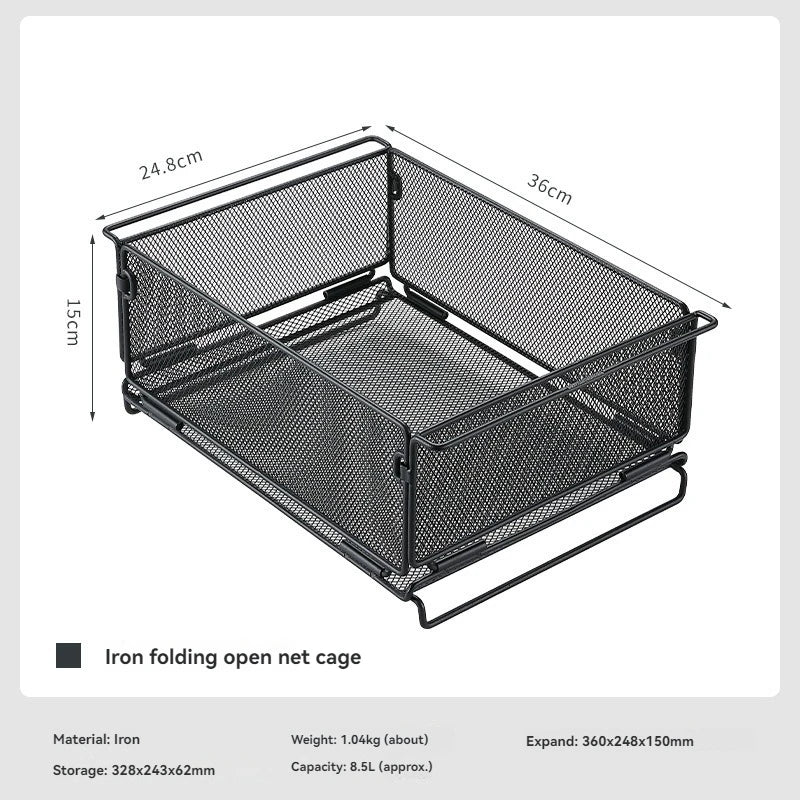 IGT Outdoor Table Unit Basket Storage Net Cage Silver Camp Furniture - Tophatter Daily Deals