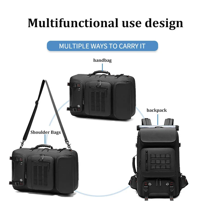 50L Travel Backpack Anti-Theft Design Black Backpacks - Tophatter Daily Deals