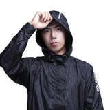 Waterproof Mens Cycling Jacket - Hooded, Nylon, For Rain Black - Tophatter Daily Deals