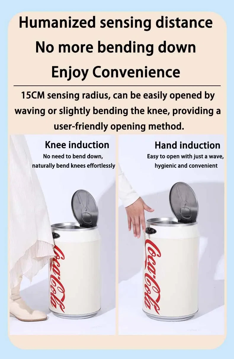 Automatic Induction Trash Can Round Kitchen Bin 24x40cm - Tophatter Daily Deals
