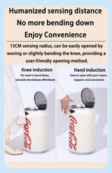 Automatic Induction Trash Can Round Kitchen Bin 24x40cm - Tophatter Daily Deals