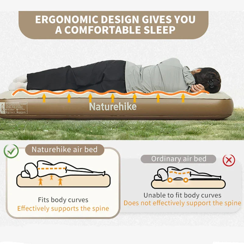Camping Air Mattress PVC Inflatable Bed Khaki Camping & Hiking - Tophatter Daily Deals