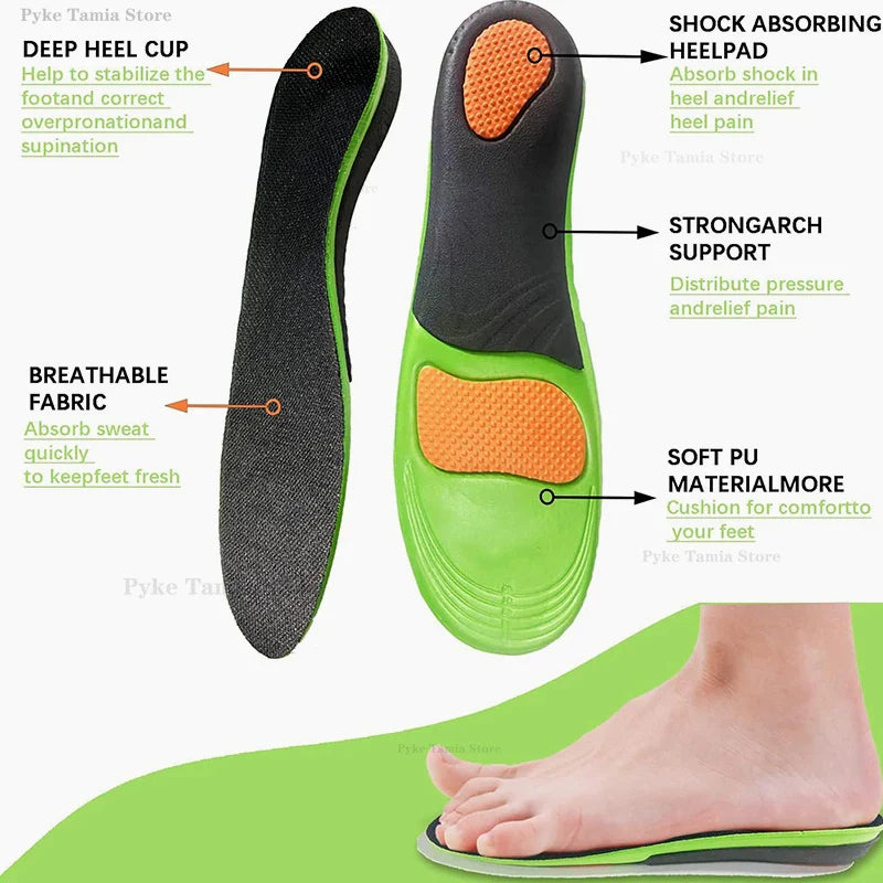 Orthopedic Arch Support Insoles Thick Shock Absorption Plantar Fascia Insole - Tophatter Daily Deals
