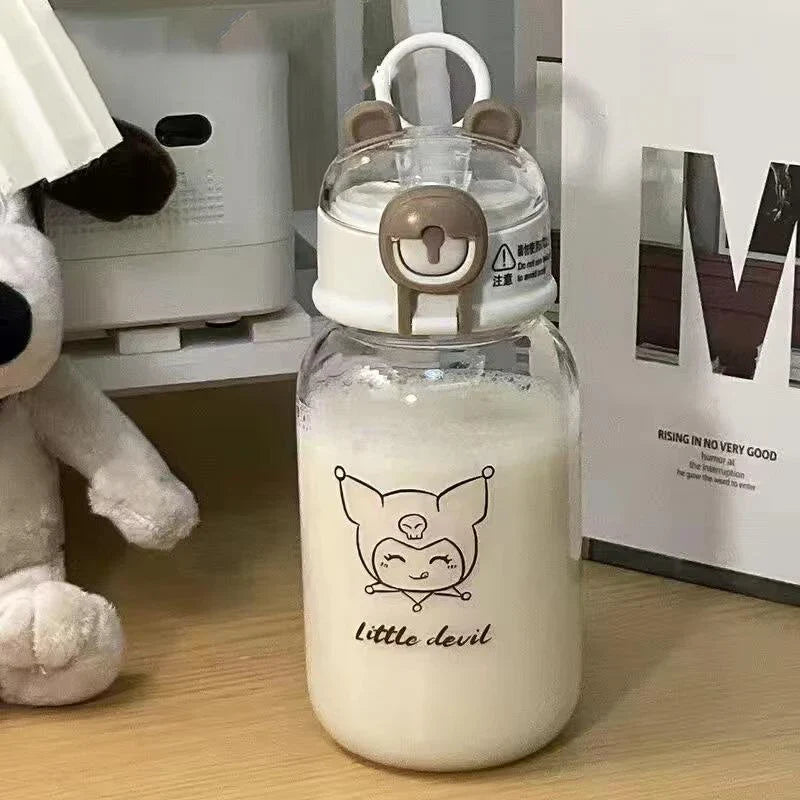 Water Bottle With Straw Cup Kawaii Transparent 500ml Portable Kuromi Anime - Tophatter Daily Deals