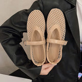 Breathable Women Mesh Ballet Flats - Strappy Round Toe - Tophatter Daily Deals