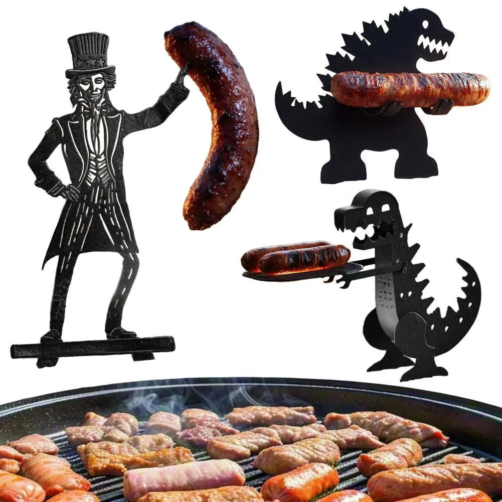 BBQ Accessory Portable Camping Hot Dog Grill Holder Rust-proof Sausage Stand Rack for Funny Bbq Heat-resistant Outdoor Sausage - Tophatter Daily Deals