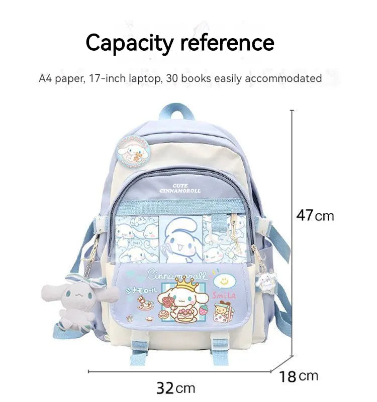 Sanrio Plush Toy Cinnamoroll Backpack Rucksack Schoolbag Kawaii Student School Bag Large Travel Animals - Tophatter Daily Deals