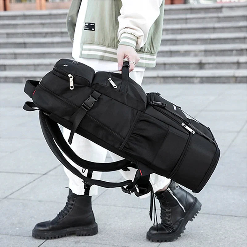 90L Large-Capacity Hiking Travel Backpack Black Backpacks - Tophatter Daily Deals