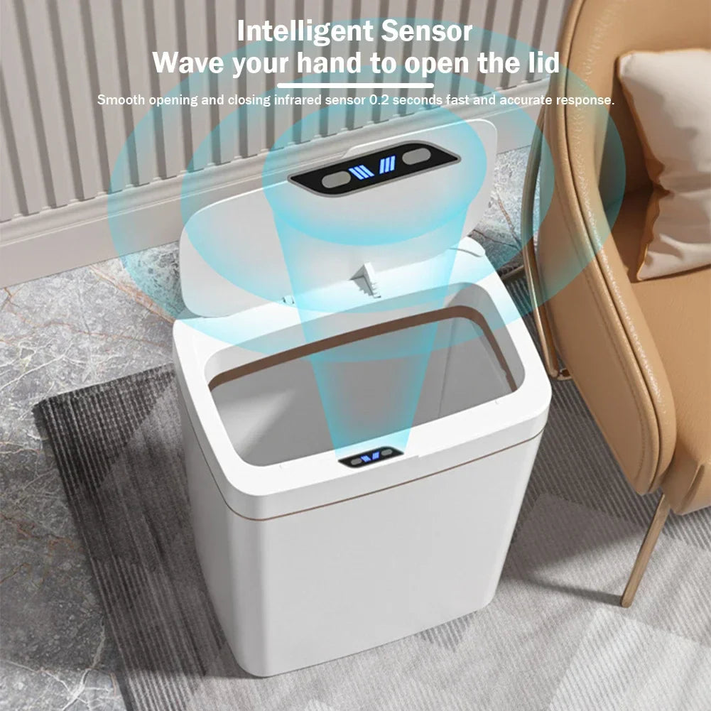 Smart Sensor Trash Can 15L 18L Touchless Quiet Waterproof - Tophatter Daily Deals