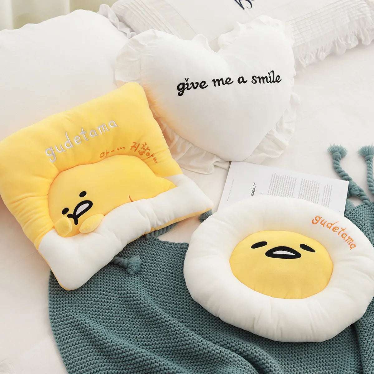 Sanrio Lazy Egg Gudetama Plush Pillow Cushion Chair Cover Food - Tophatter Daily Deals
