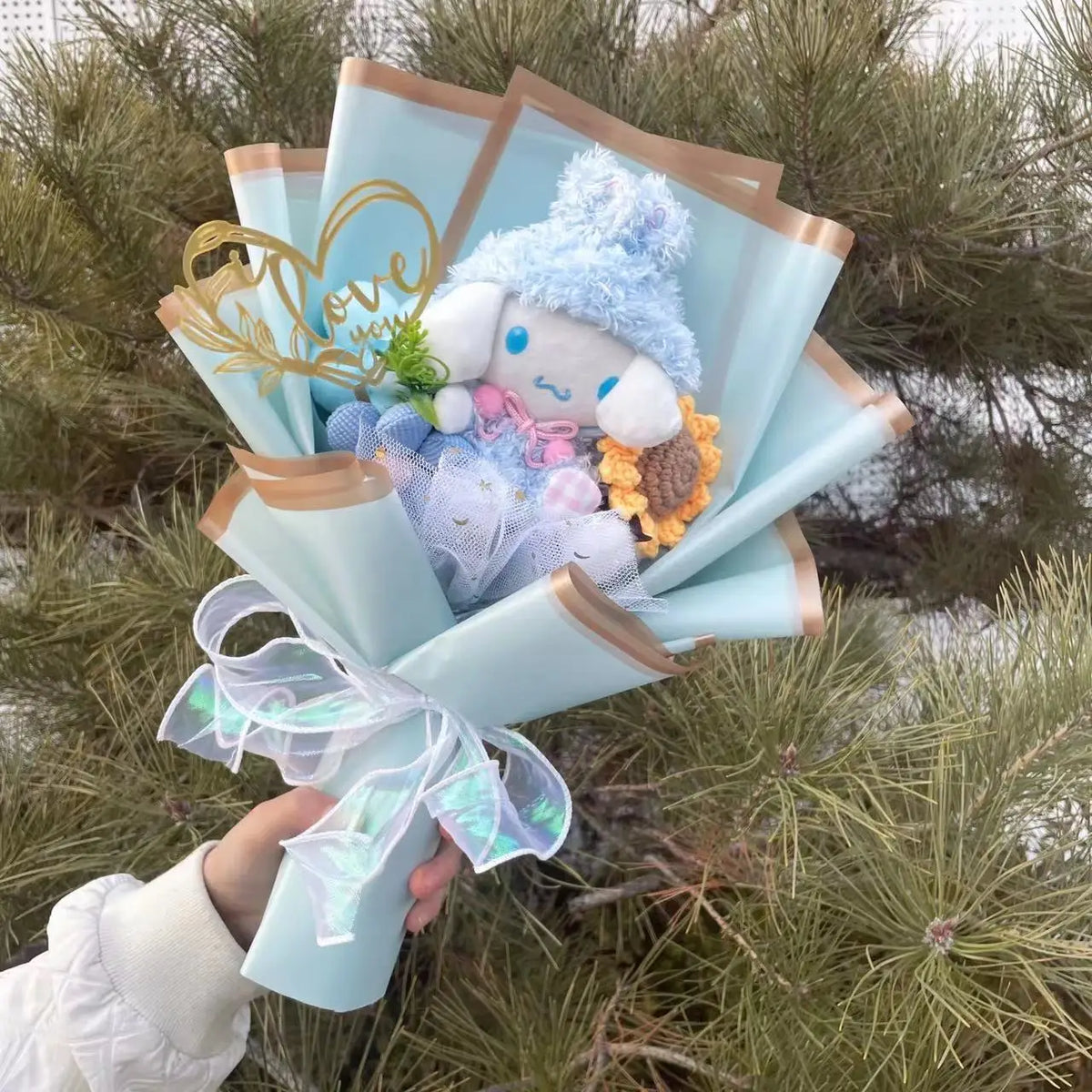Sanrio Kawaii Cinnamoroll Blue Plush Flowers Bouquet Flowers - Tophatter Daily Deals