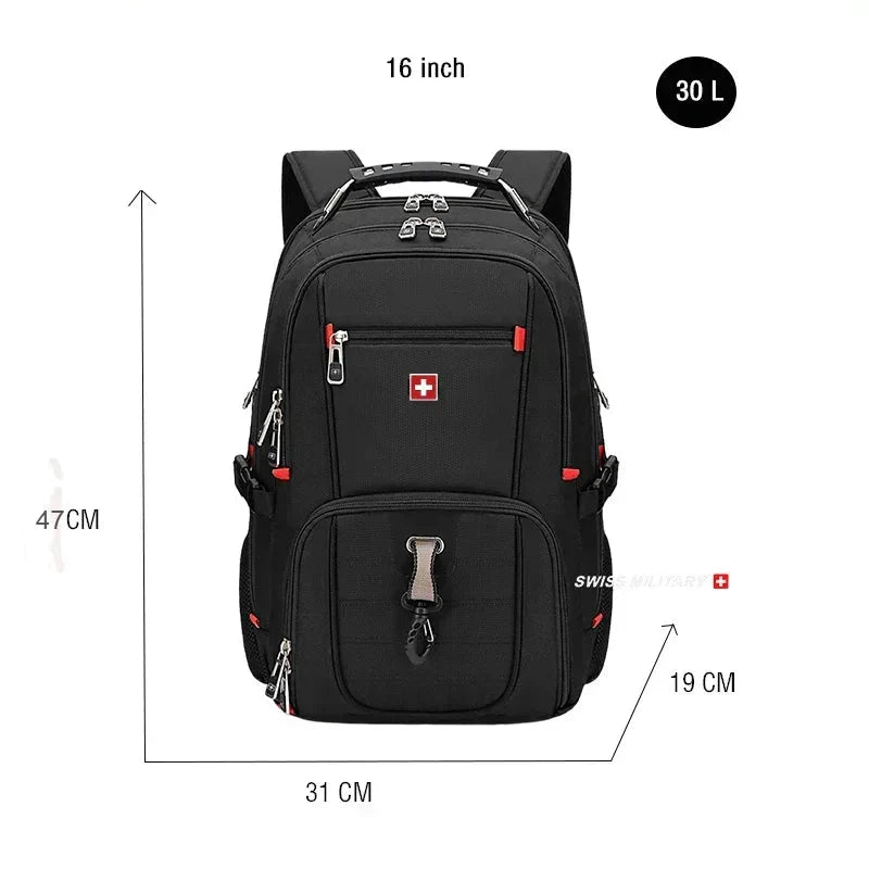 Waterproof Backpack with USB Charging PortRucksack Black Backpacks - Tophatter Daily Deals