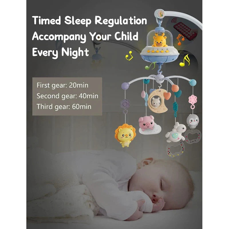 Crib Mobile Remote Music Light Newborn Sensory Toys - Tophatter Daily Deals