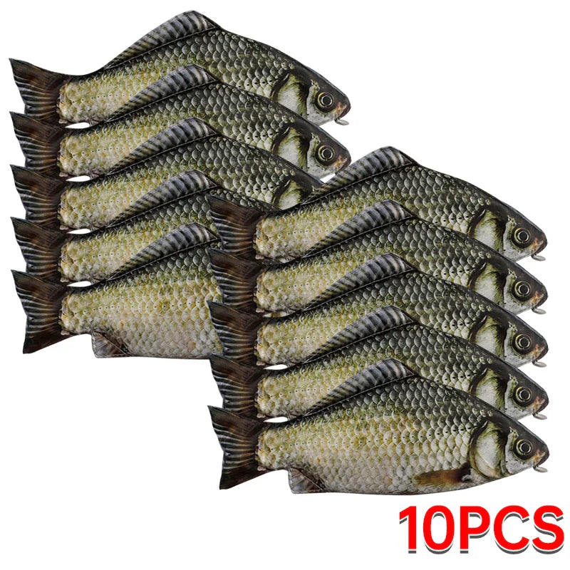 Creative Simulated Salted Fish Pencil Case Large Capacity Pencils Pouch Cute Pencil Bag Funny Back to School Acsesories Gift 10PCs pencil bags - Tophatter Daily Deals