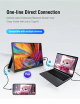 Portable Monitor 14.1 Inch Touch IPS HDR10 Second Screen - Tophatter Daily Deals