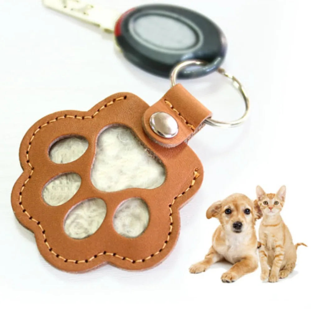 Pet Hair Keychain Paw Pendant PU Leather Hair Holder - Tophatter Daily Deals