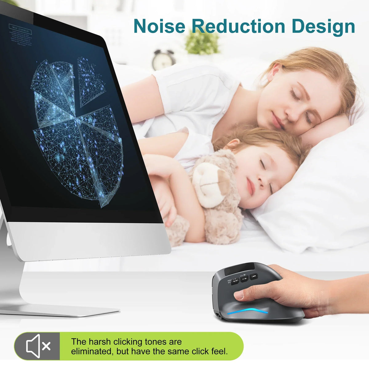 Bluetooth Vertical Ergonomic Mouse With OLED Screen - Tophatter Daily Deals