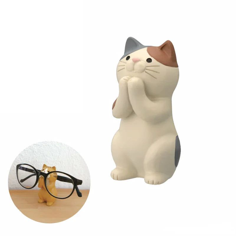 Kawaii Cat Glasses Holder Tortoiseshell Begging Animals - Tophatter Daily Deals
