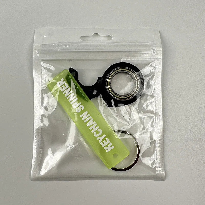 Metal Keychain Fidget Spinner Ring Stress Relief Toy - Tophatter Daily Deals