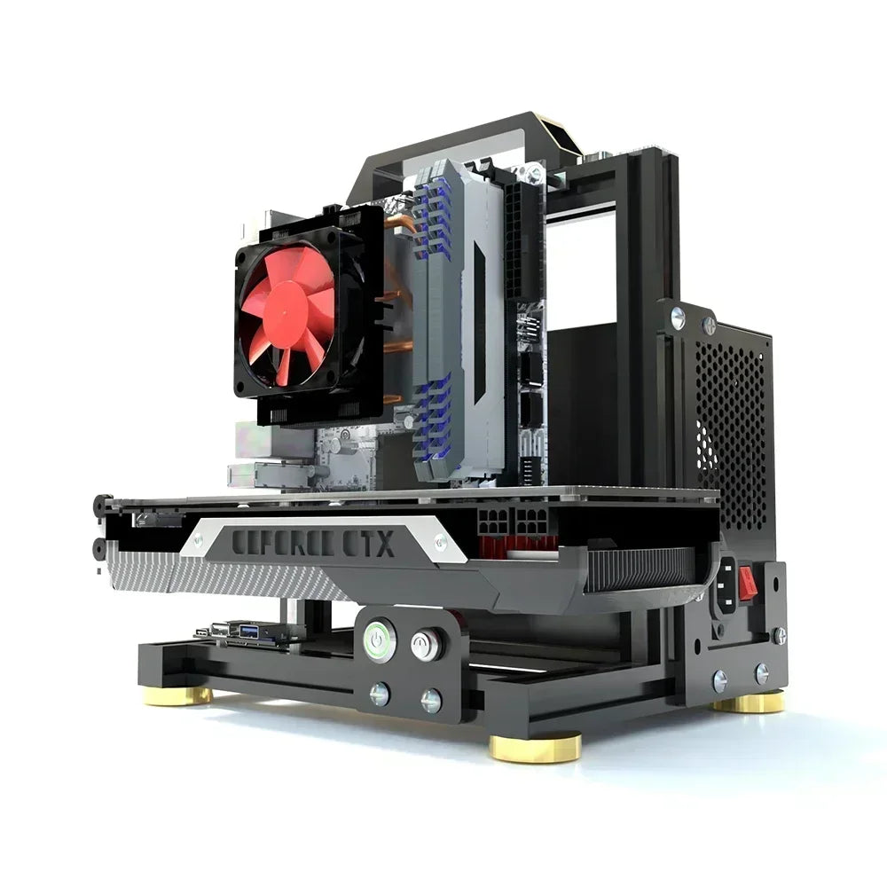 Open Frame ATX PC Case Rack Modular Water Air Cooling - Tophatter Daily Deals