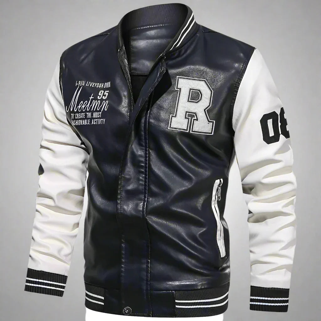 Men's PU Leather Moto Jacket (WHITE) Apparel & Accessories > Clothing > Outerwear > Motorcycle Outerwear - Tophatter Daily Deals