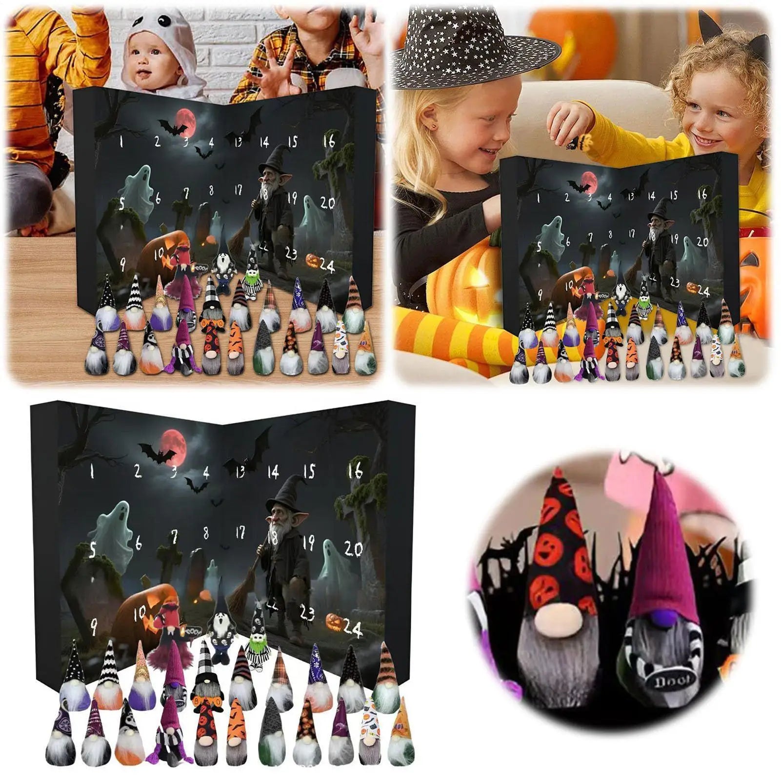 Gnome Countdown Calendar 24 Day Halloween Decor 2025 - Tophatter Daily Deals