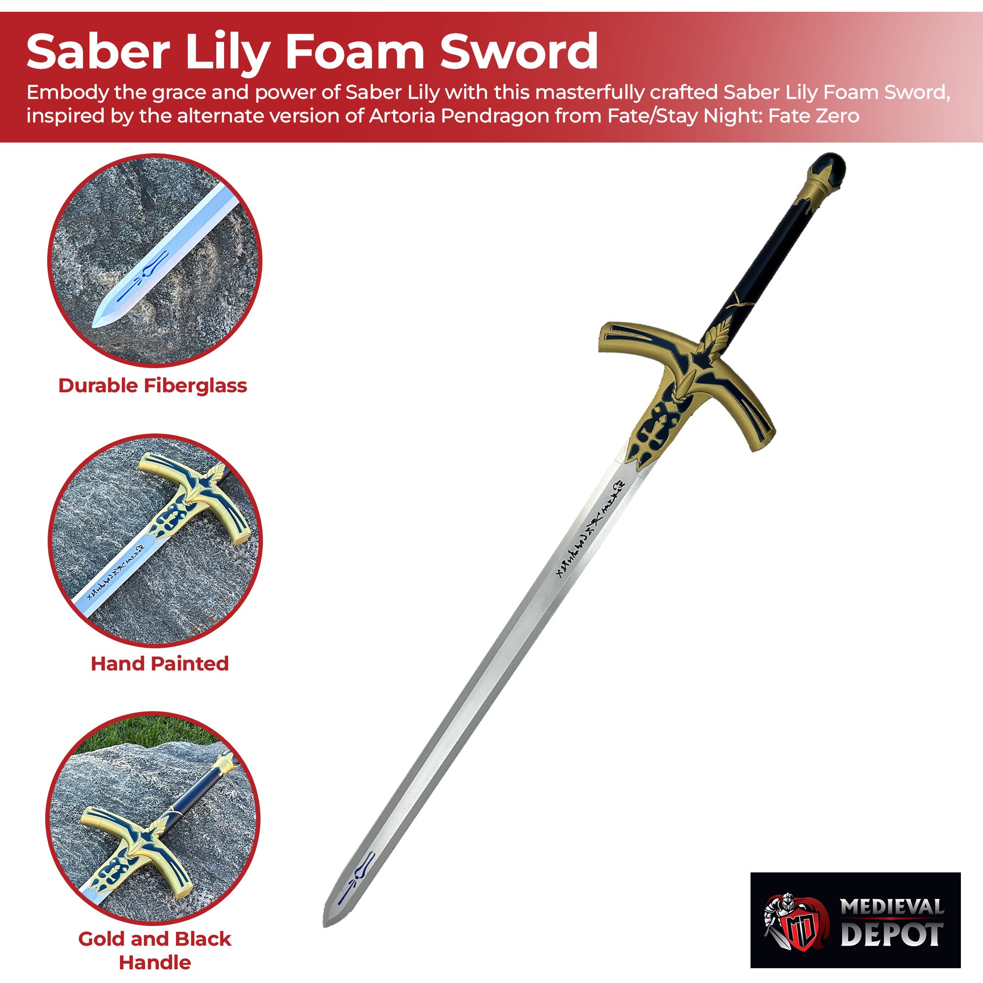 Saber Lily Foam Sword Regal Caliburn Replica Foam Products - Tophatter Daily Deals