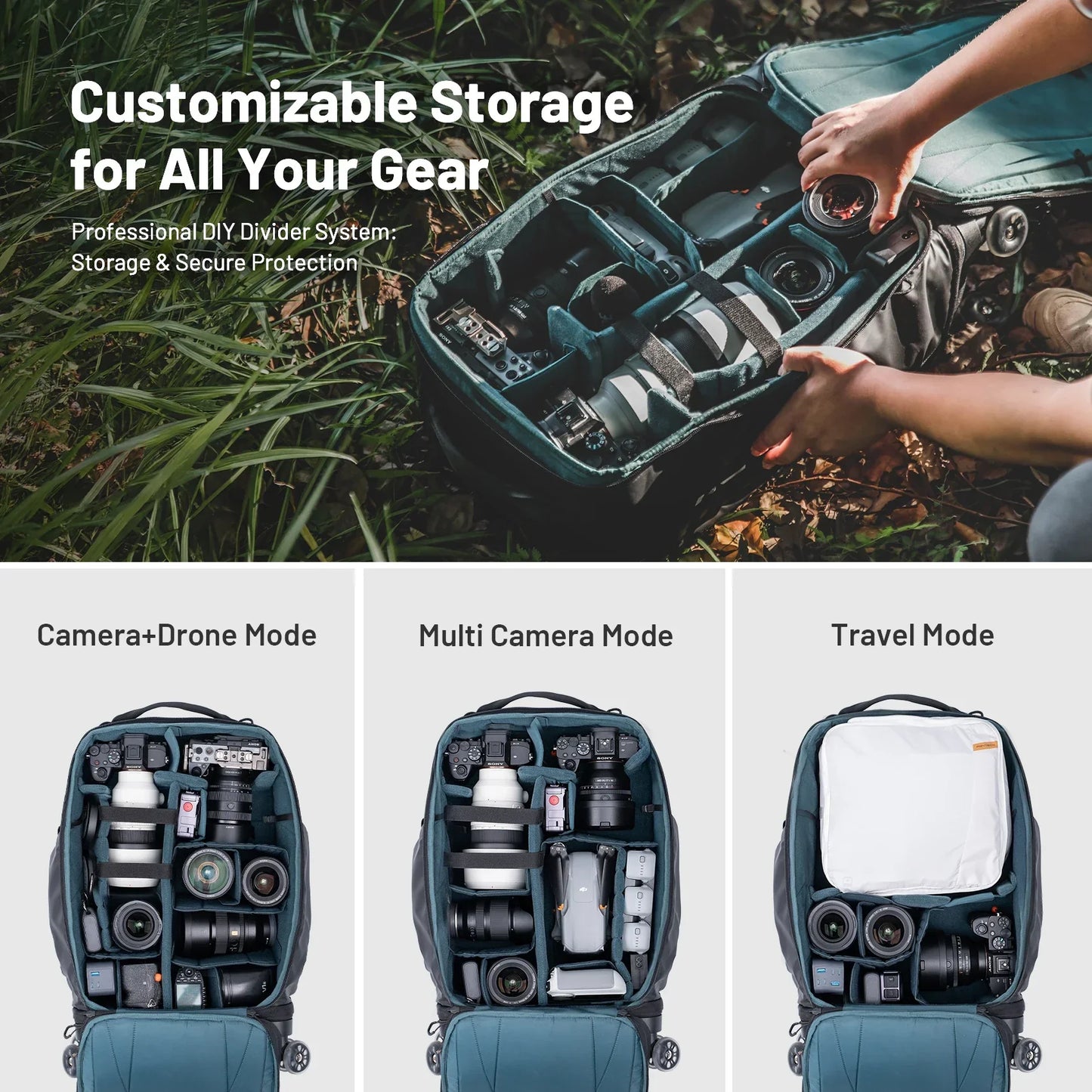 2-in-1 Outdoor Trolley Case Backpack Expandable Black Backpacks - Tophatter Daily Deals