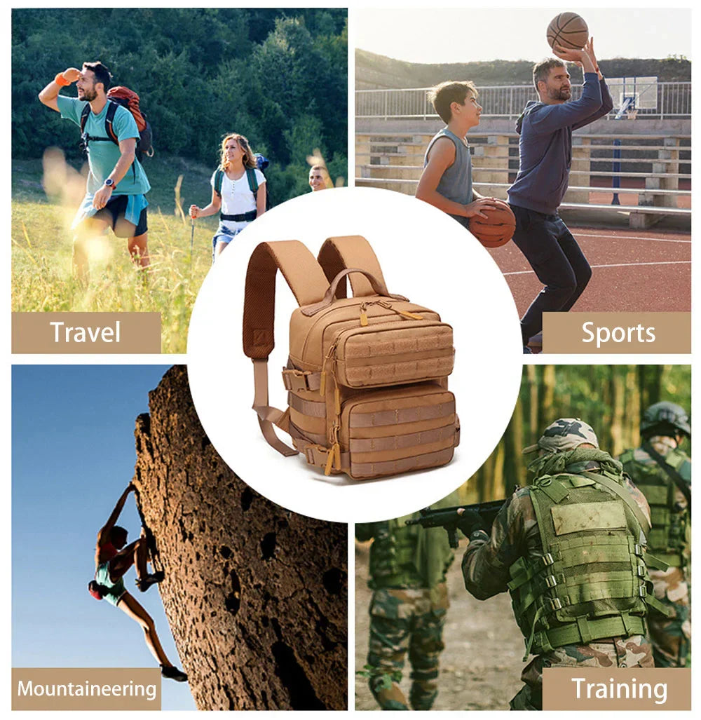 9L Tactical Sport Backpack Bug Out Bag Khaki Backpacks - Tophatter Daily Deals