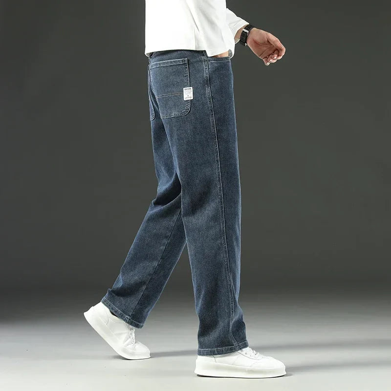Stretchy Men’s Jeans - Wide Leg, Cotton, Business Casual - Tophatter Daily Deals