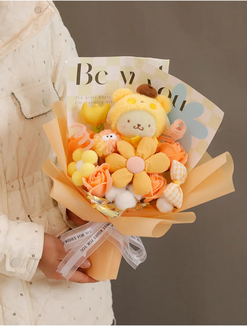 Sanrio Kuromi Cinnamoroll PomPom Purin Plush Bouquet Flowers - Tophatter Daily Deals