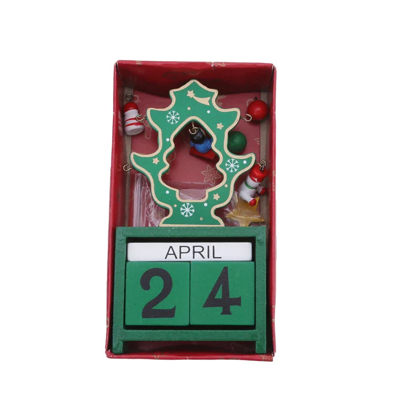 Christmas Wooden Countdown Calendar Ornament Tabletop Decor - Tophatter Daily Deals
